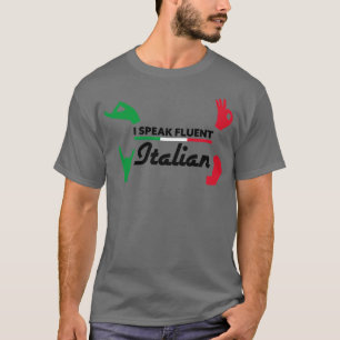 Ik spreek vloeiend Italiaans handgebaar op wit T-shirt
