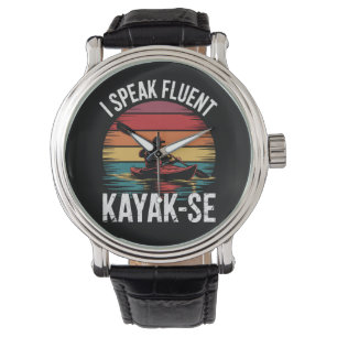 Ik spreek vloeiend Kayak-Ese kanoër Kanoën Vintage Horloge