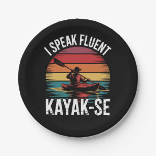 Ik spreek vloeiend Kayak-Ese kanoër Kanoën Vintage Papieren Bordje