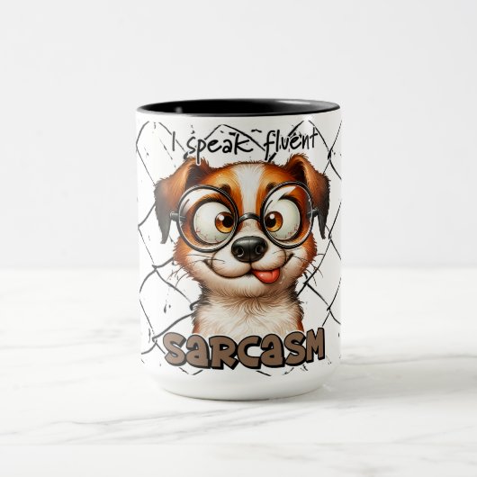 "Ik spreek vloeiend sarcasme." Koffie/thee Mok (Midden)