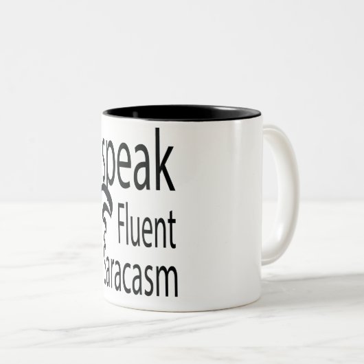 Ik spreek vloeiend sarcasme tweekleurige koffiemok (Voorkant rechts)