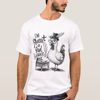 Ik spreek vloeiend Vogeltaal Grappige Boer Kip L T-shirt