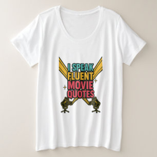 Ik spreek vloeiende film citeert neon hollywood ku grote maat t-shirt