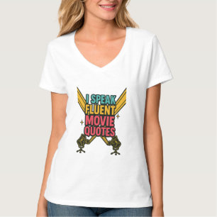 Ik spreek vloeiende film citeert neon hollywood ku t-shirt