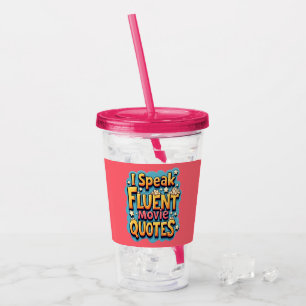 Ik spreek vloeiende film citeert retro Pop kunst Acryl Drinkbeker