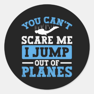 Ik spring uit de vlakken voor Skydivers en Parachu Ronde Sticker