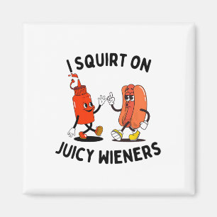 Ik spuit op sappige wijnmakers grappige hotdog en  magneet