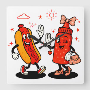 Ik spuit op sappige wijnstokken volwassen humor gr vierkante klok