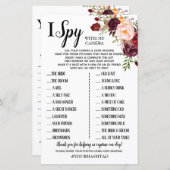 Ik Spy bruiloft receptiespel Engels Spaans (Voorkant / Achterkant)