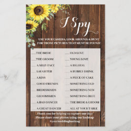 Ik spy Sunflower Western Weddenschap Flyer