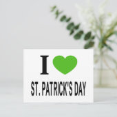 Ik ❤️ ST. DAG PATRICKS met groen hart Feestdagenkaart (Staand voorkant)