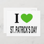 Ik ❤️ ST. DAG PATRICKS met groen hart Feestdagenkaart (Voorkant / Achterkant)