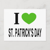 Ik ❤️ ST. DAG PATRICKS met groen hart Feestdagenkaart (Voorkant)