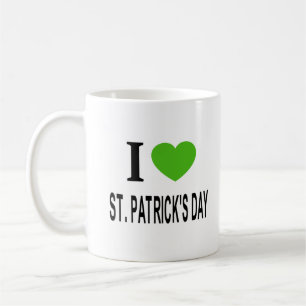 Ik ❤️ ST. DAG PATRICKS met groen hart Koffiemok