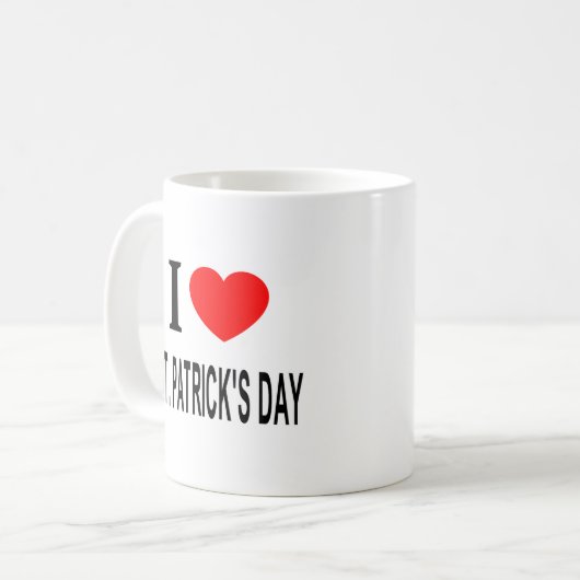 Ik ❤️ ST. PATRICKS DAG Ik HOU VAN ST. PATRICKS DAG Koffiemok (Voorkant links)