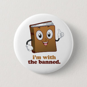 Ik sta aan de kant van de verboden boeken ronde button 5,7 cm