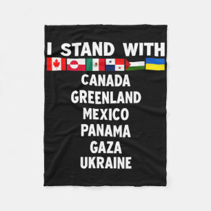 Ik sta achter Canada Groenland Mexico Panama Gaza Fleece Deken