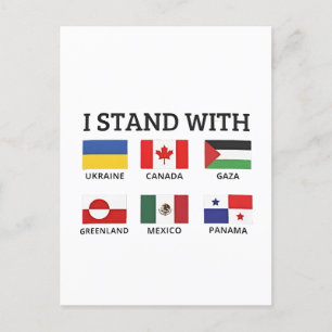 Ik sta achter Canada, Mexico, Gaza en Oekraïne Briefkaart