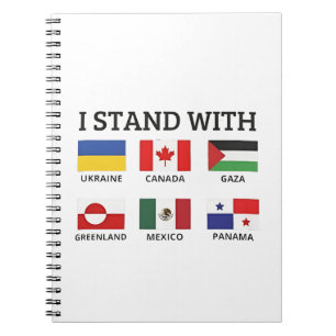 Ik sta achter Canada, Mexico, Gaza en Oekraïne Notitieboek