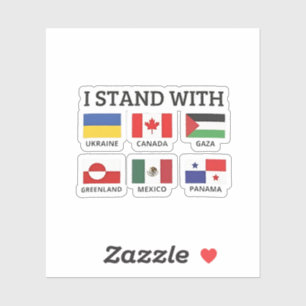 Ik sta achter Canada Mexico Gaza Oekraïne Sticker