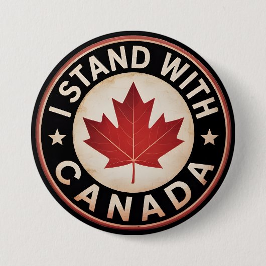 Ik sta achter Canada Ronde Button 7,6 Cm (Voorkant)