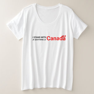 Ik sta achter Canada Shirt, Engels Frans T-shirt, Grote Maat T-shirt