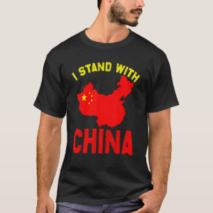 Ik sta achter China Map I Love Chinese China Flag T-shirt