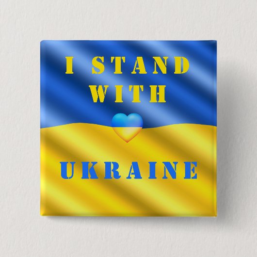 Ik sta achter de Oekraïense Button voor vrijheid (Voorkant)