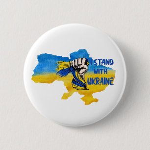 Ik sta achter de Oekraïense slogan Ronde Button 5,7 Cm