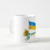 Ik sta achter de Oekraïense slogan Ukraine Support Koffiemok (Voorkant links)