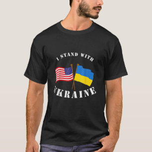 Ik sta achter de Oekraïense vlag Amerika T-shirt