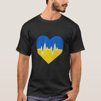 Ik sta achter de Oekraïense vlag Heart Ukraine Lov T-shirt