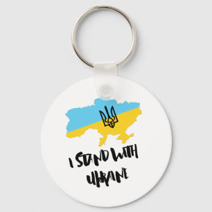 Ik sta achter de Oekraïense vlag - steun de Oekraï Sleutelhanger