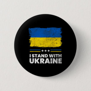 Ik sta achter de vlag van Oekraine - Oekraïense vl Ronde Button 5,7 Cm