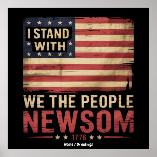 Ik sta achter Gavin Newsom Governor Supporter Unit Poster