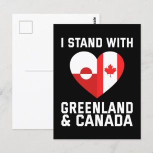 Ik sta achter Groenland en Canada Briefkaart