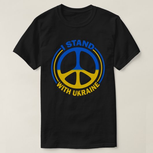Ik sta achter het Oekraïense vredessymbool T-shirt (Design voorkant)