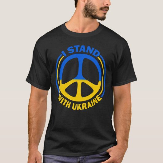 Ik sta achter het Oekraïense vredessymbool T-shirt (Voorkant)