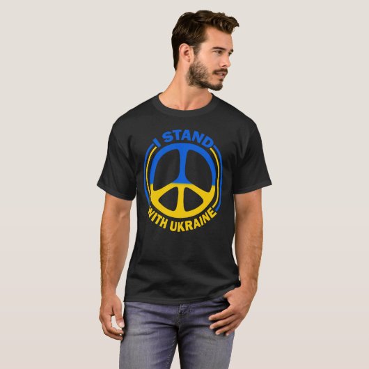 Ik sta achter het Oekraïense vredessymbool T-shirt (Voorkant volledig)