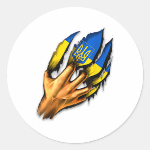 Ik sta achter het wapen van Oekraïne Oekraïne steu Ronde Sticker