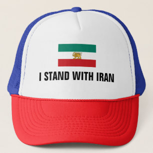 Ik sta achter Iran met Leeuw Zon Vlag Trucker Pet