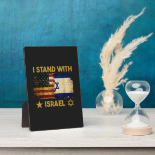 Ik sta achter Israël Amerikaanse vlag Fotoplaat