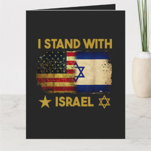 Ik sta achter Israël Amerikaanse vlag Kaart