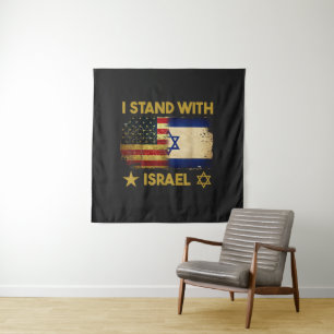Ik sta achter Israël Amerikaanse vlag Wandkleed
