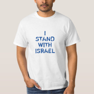 Ik sta achter Israel blue distressed typography T-shirt