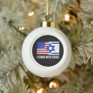 Ik sta achter Israël Patriottisch Keramische Bal Ornament