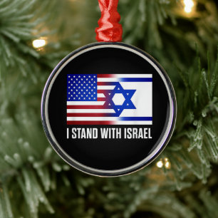 Ik sta achter Israël patriottisch Metalen Ornament