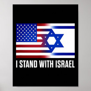 Ik Sta Achter Israël Patriottisch T Shirt Usa En I Poster
