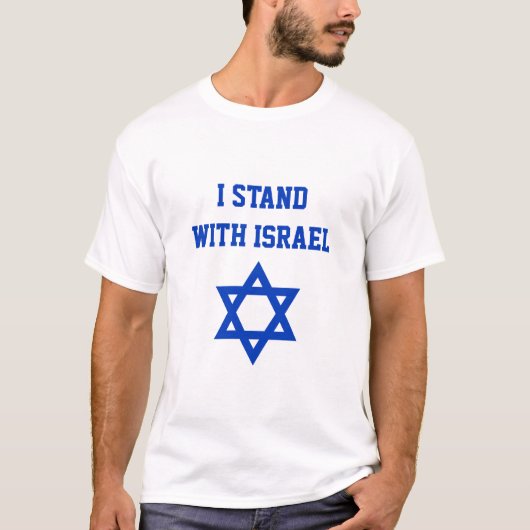 Ik sta achter Israel Star of David T-shirt (Voorkant)