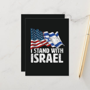 Ik sta achter Israël USA Amerikaanse vlag Aankondigingskaart